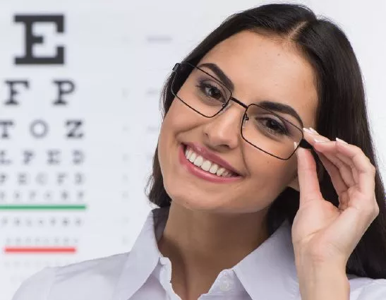 Woman wearing glasses